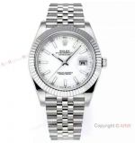 (JVS Factory) Copy Rolex Datejust 41mm 904l Steel White Dial JVS 72hrs Power Reserve